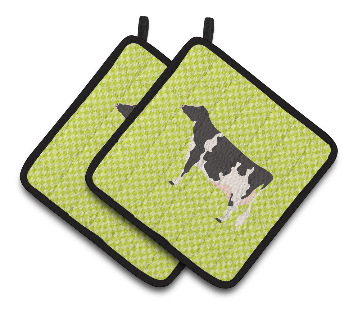 Holstein Cow Green Pair of Pot Holders BB7648PTHD by Caroline&#39;s Treasures