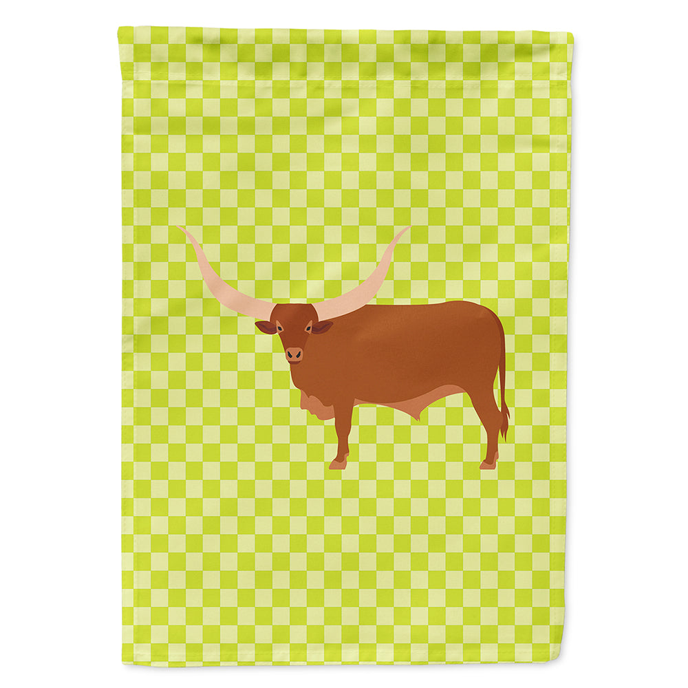 Ankole-Watusu Cow Green Flag Canvas House Size BB7649CHF  the-store.com.