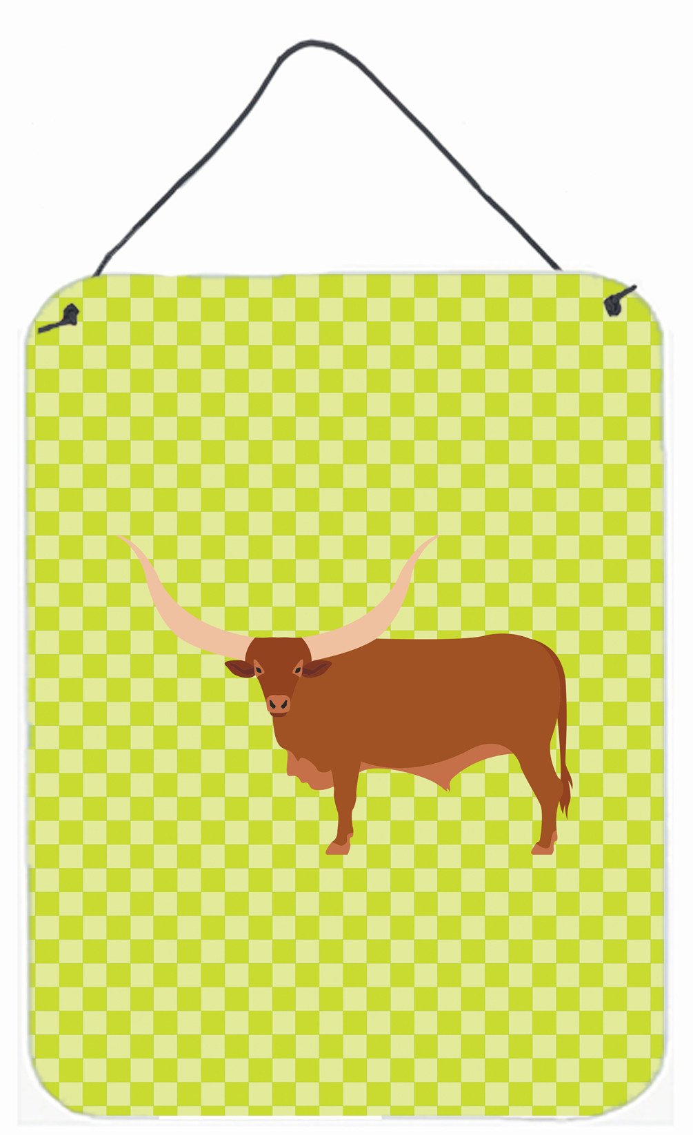 Ankole-Watusu Cow Green Wall or Door Hanging Prints BB7649DS1216 by Caroline's Treasures