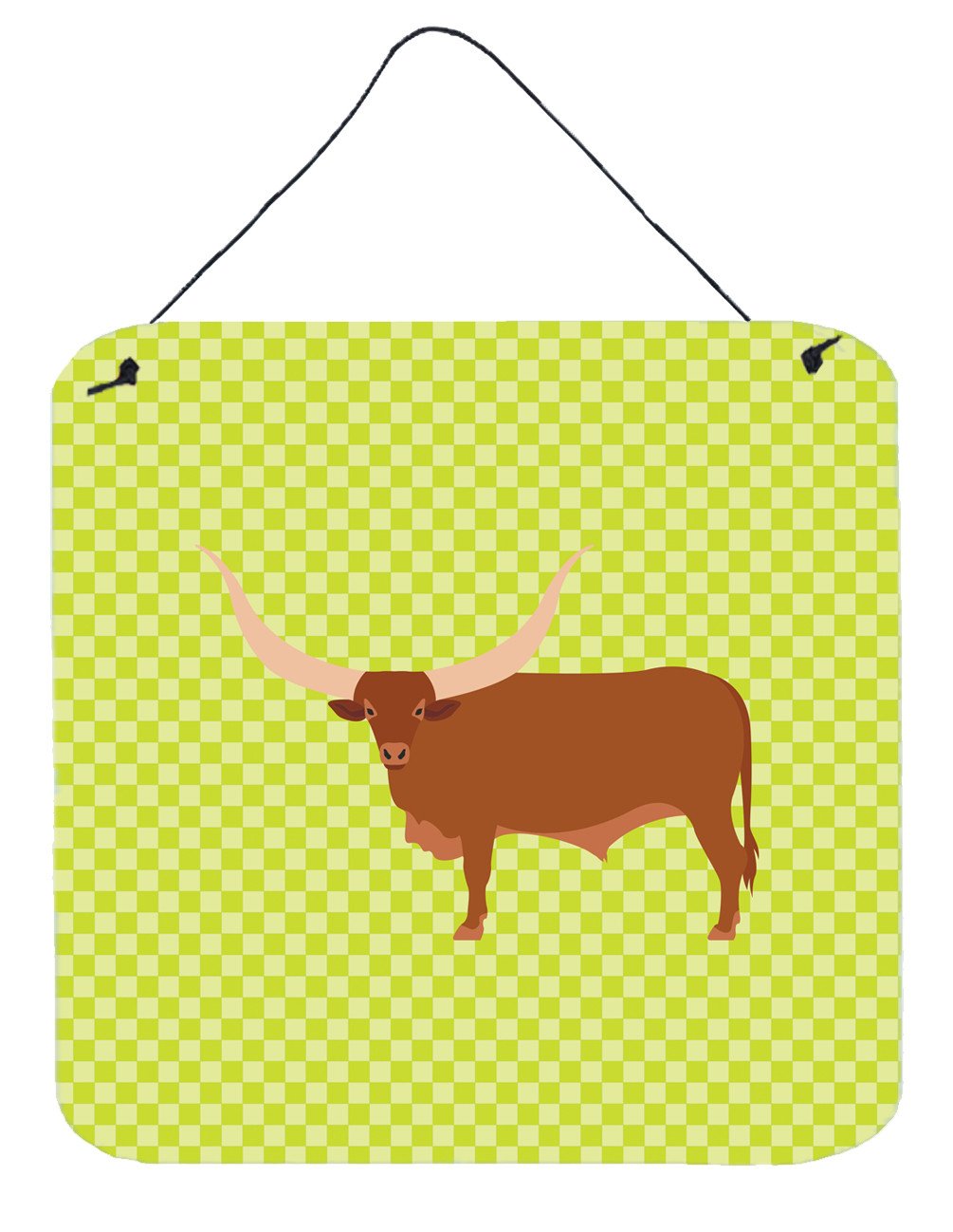 Ankole-Watusu Cow Green Wall or Door Hanging Prints BB7649DS66 by Caroline's Treasures