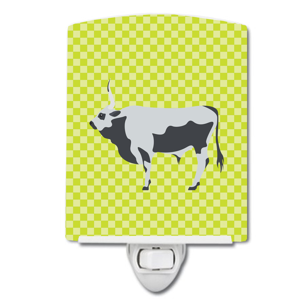 Hungarian Grey Steppe Cow Green Ceramic Night Light BB7650CNL - the-store.com