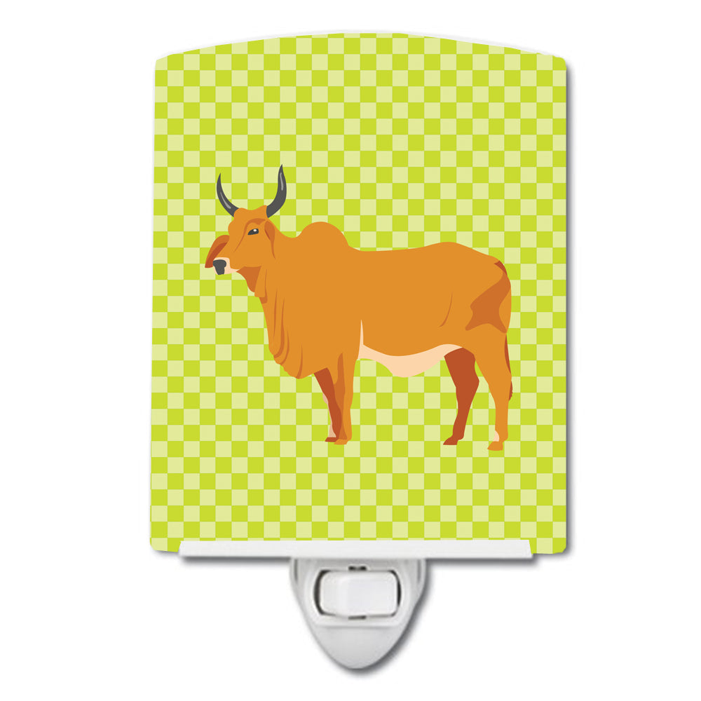 Zebu Indicine Cow Green Ceramic Night Light BB7651CNL - the-store.com