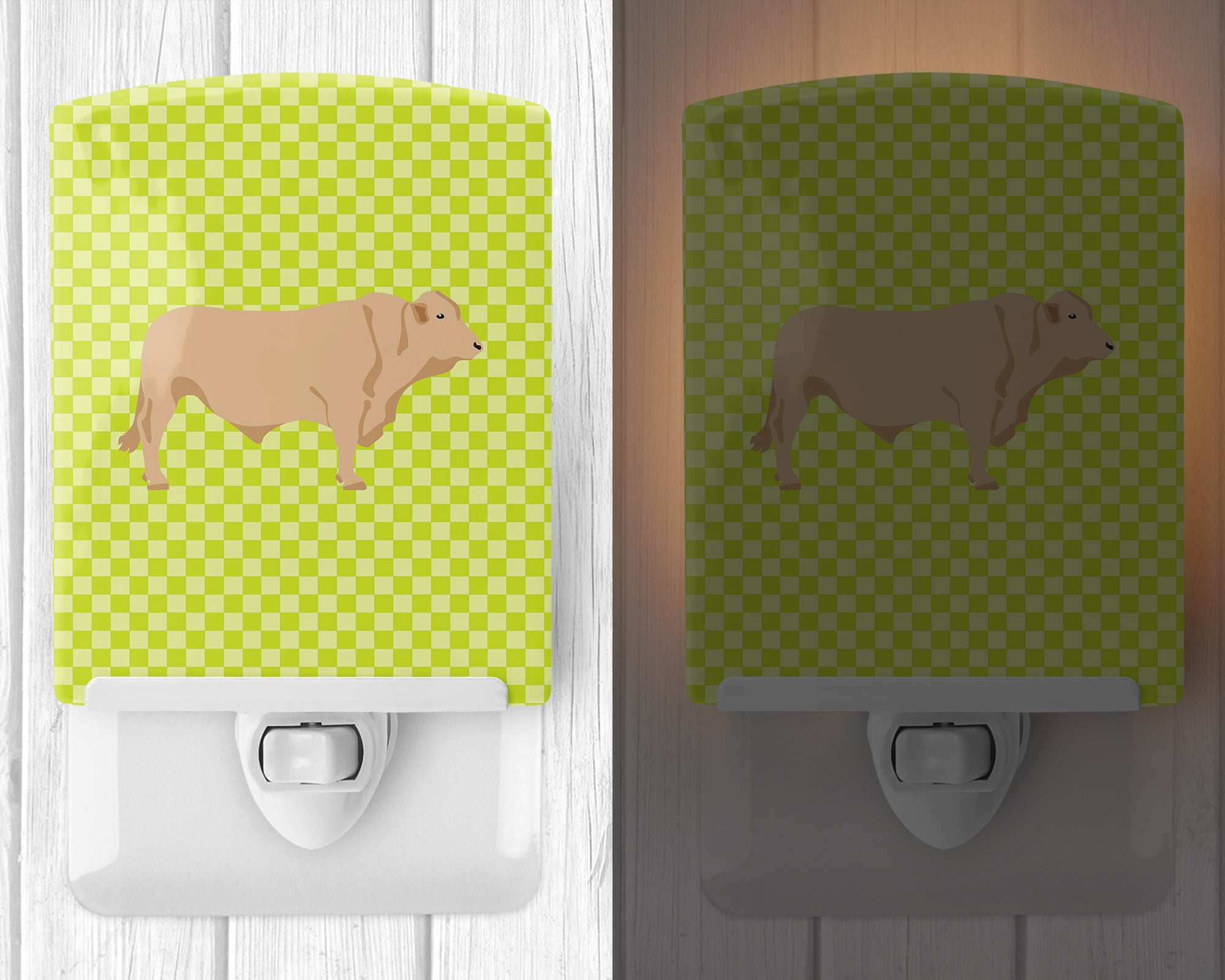 Charolais Cow Green Ceramic Night Light BB7652CNL - the-store.com