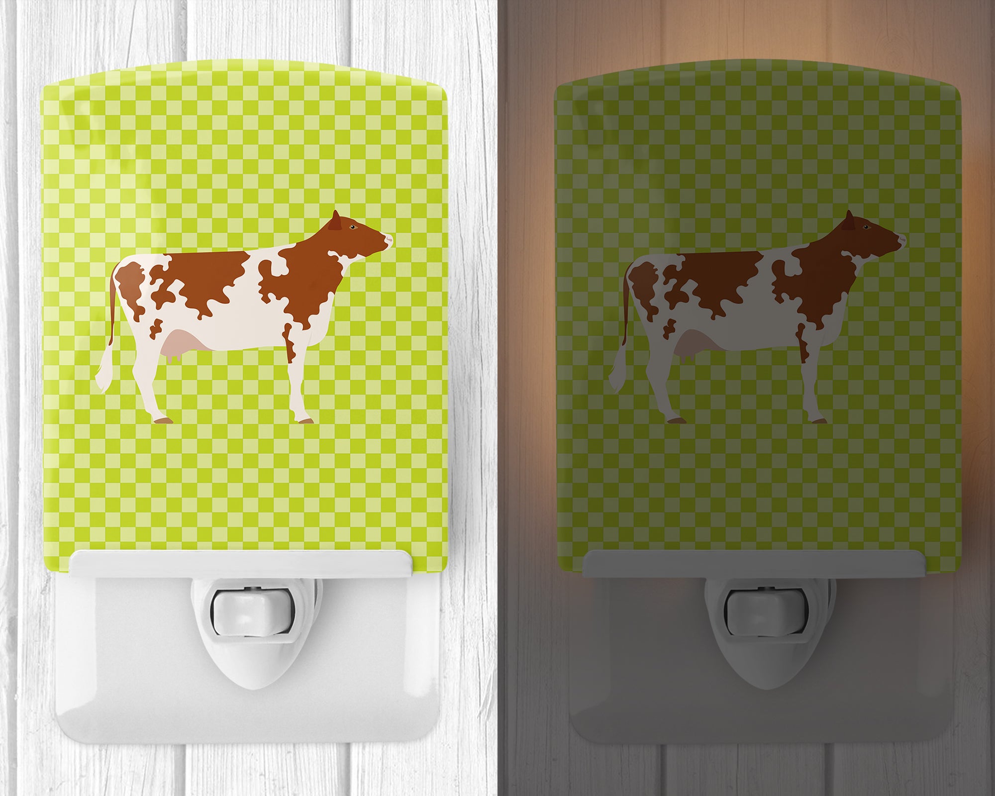 Ayrshire Cow Green Ceramic Night Light BB7653CNL - the-store.com