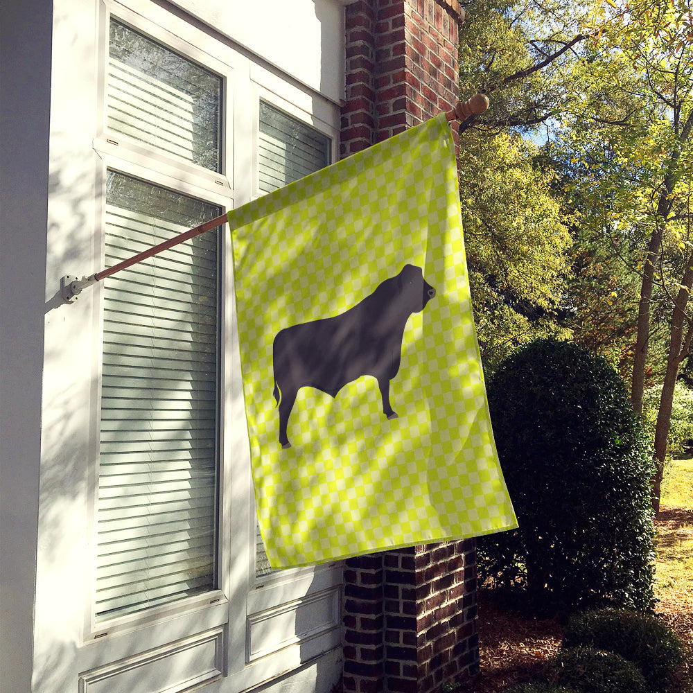 Black Angus Cow Green Flag Canvas House Size BB7654CHF  the-store.com.