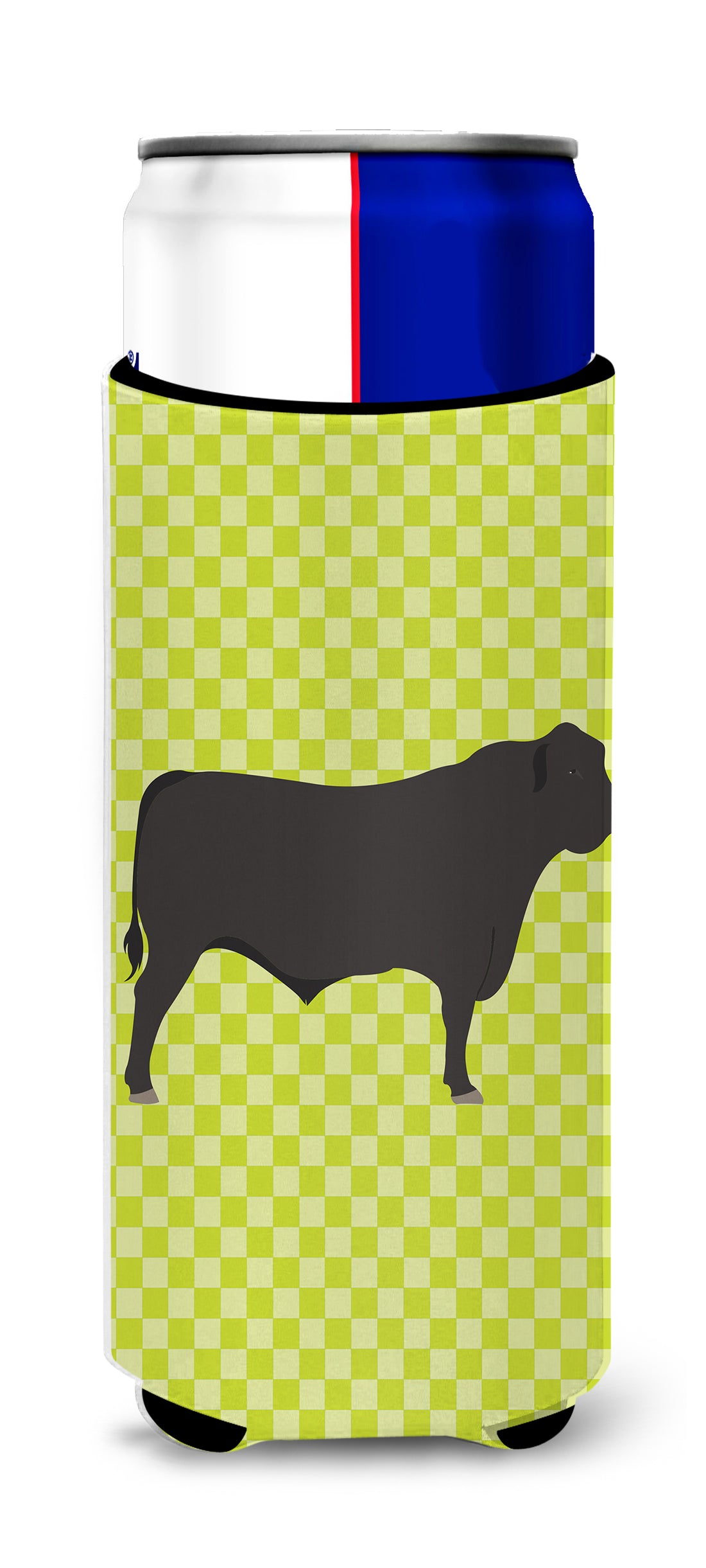 Black Angus Cow Green  Ultra Hugger for slim cans  the-store.com.