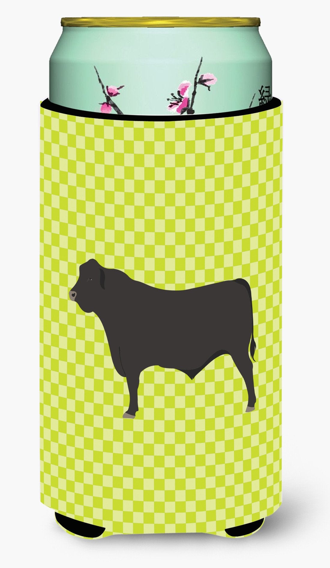 Black Angus Cow Green Tall Boy Beverage Insulator Hugger BB7654TBC by Caroline's Treasures