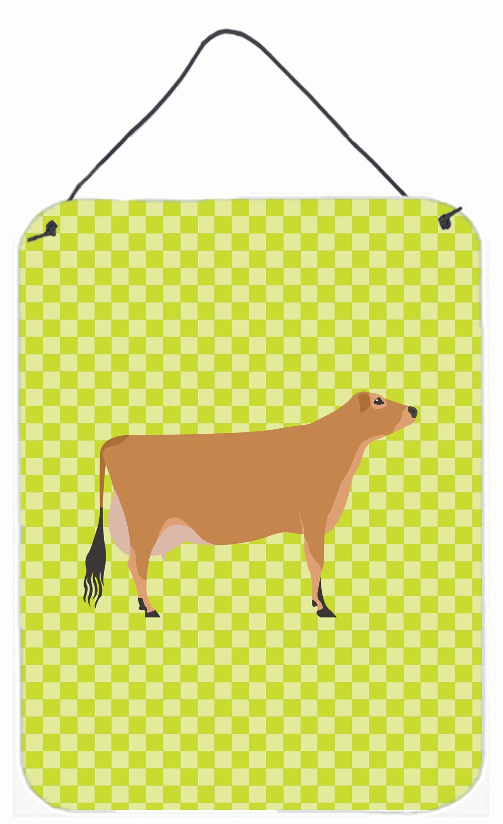 Jersey Cow Green Wall or Door Hanging Prints BB7655DS1216 by Caroline's Treasures