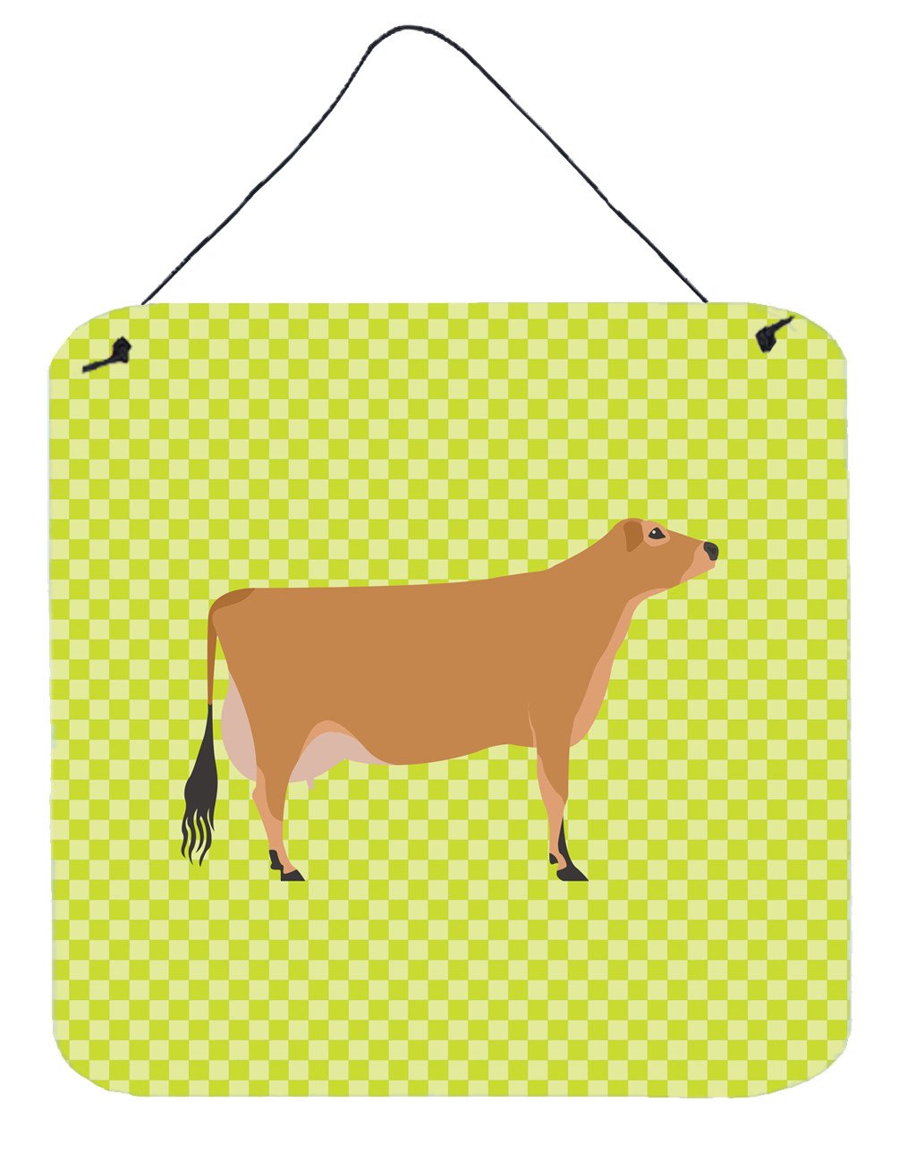 Jersey Cow Green Wall or Door Hanging Prints BB7655DS66 by Caroline's Treasures