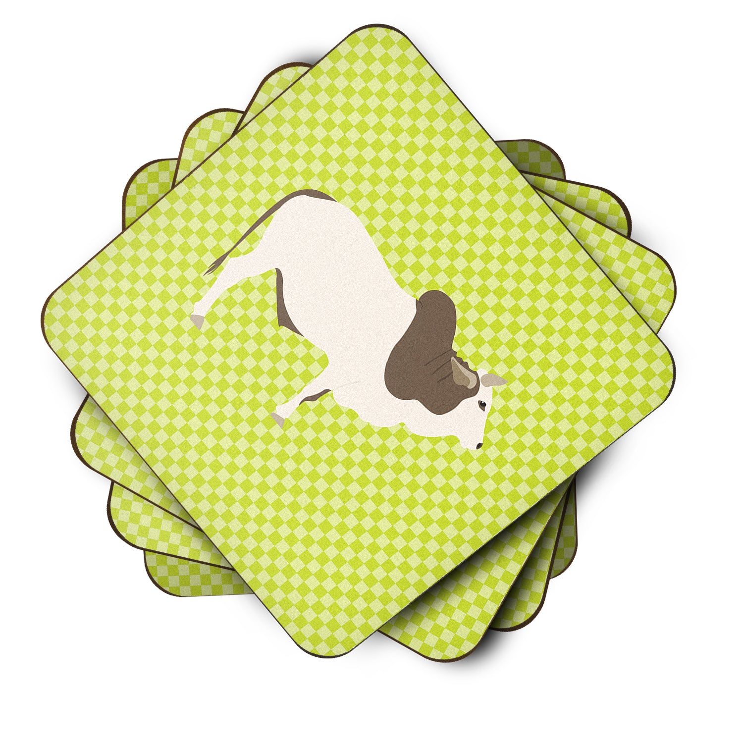 Malvi Cow Green Foam Coaster Set of 4 BB7656FC - the-store.com