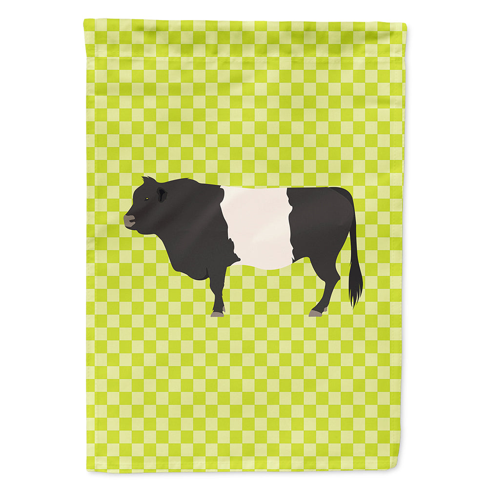 Belted Galloway Cow Green Flag Canvas House Size BB7657CHF  the-store.com.