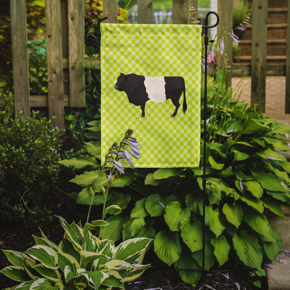 Belted Galloway Cow Green Flag Garden Size  the-store.com.