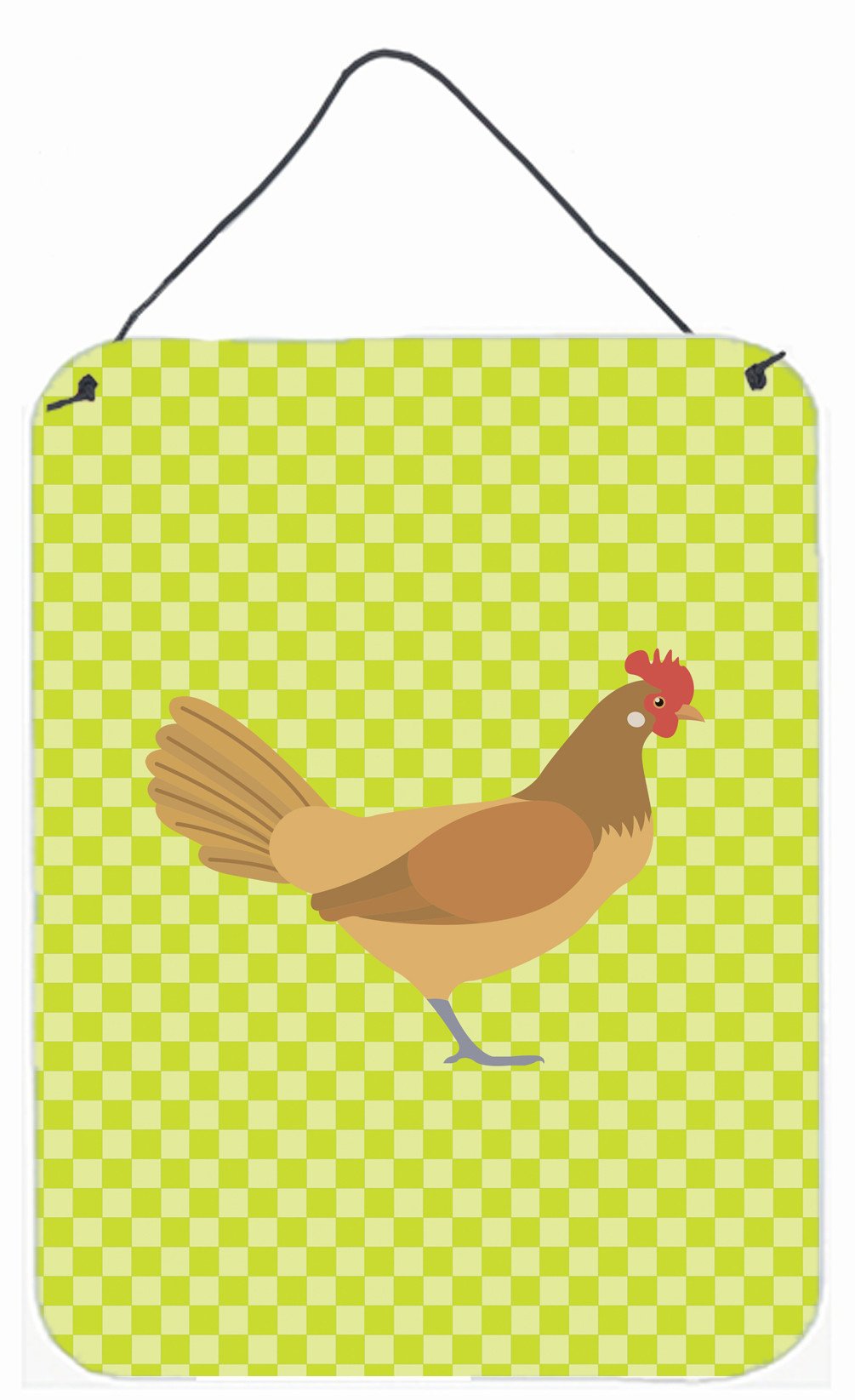 Frisian Friesian Chicken Green Wall or Door Hanging Prints BB7658DS1216 by Caroline&#39;s Treasures