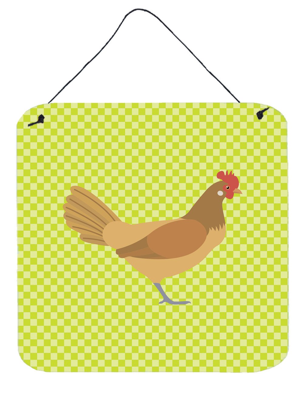 Frisian Friesian Chicken Green Wall or Door Hanging Prints BB7658DS66 by Caroline's Treasures