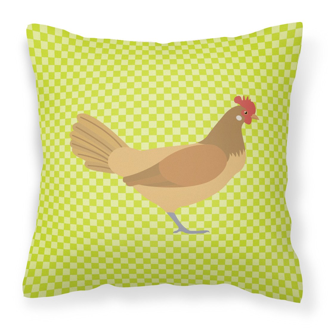 Frisian Friesian Chicken Green Fabric Decorative Pillow BB7658PW1818 by Caroline's Treasures