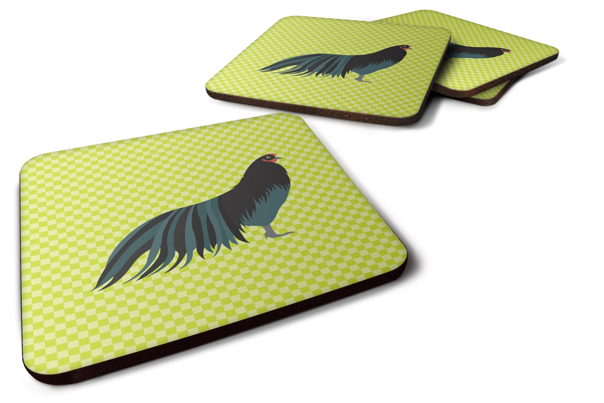 Sumatra Chicken Green Foam Coaster Set of 4 BB7659FC - the-store.com