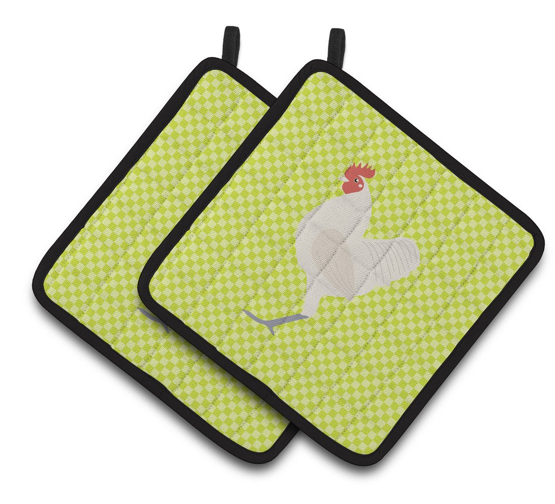 German Langshan Chicken Green Pair of Pot Holders BB7663PTHD by Caroline&#39;s Treasures