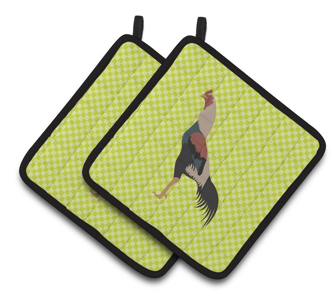 Kulang Chicken Green Pair of Pot Holders BB7664PTHD by Caroline's Treasures