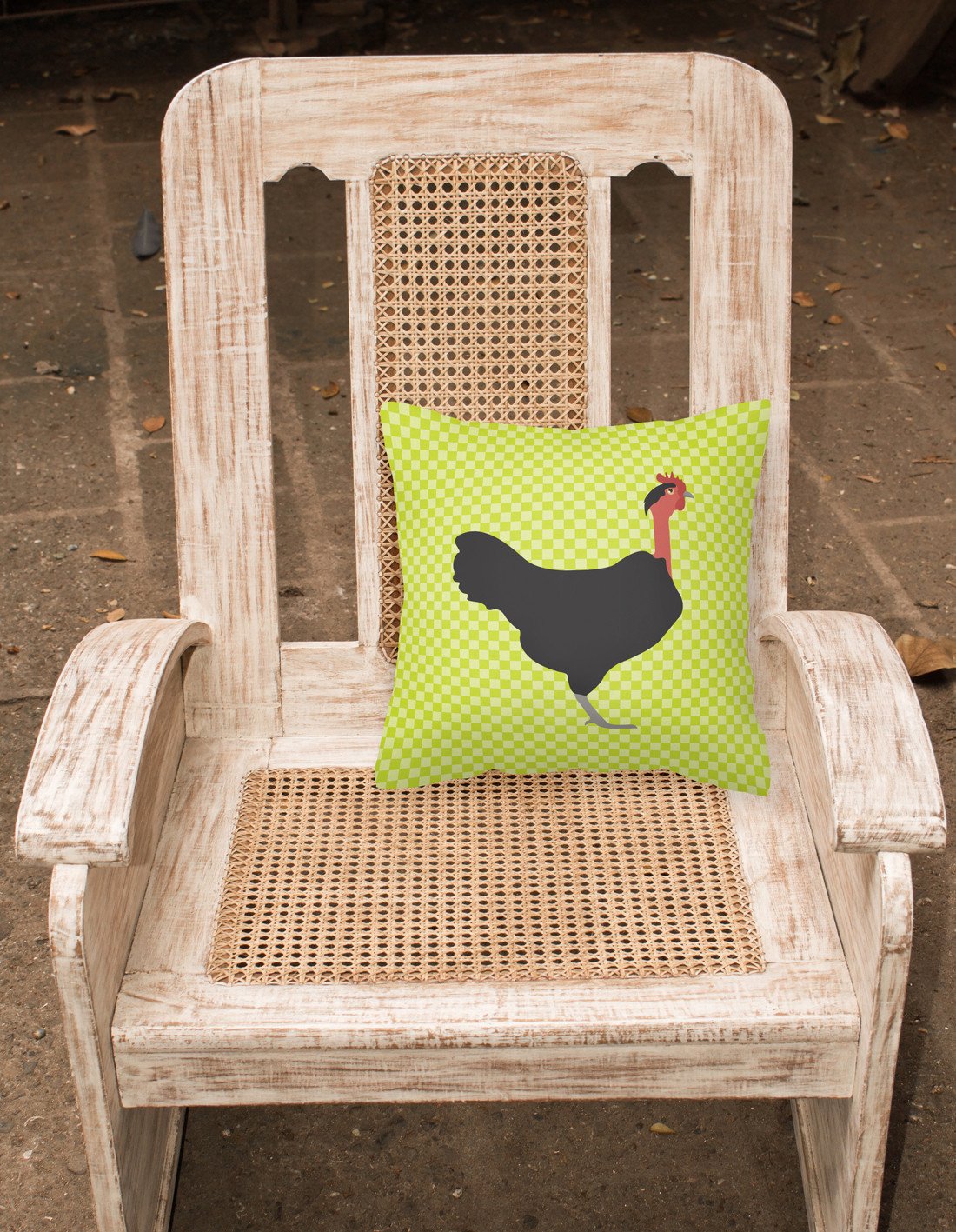 Naked Neck Chicken Green Fabric Decorative Pillow BB7665PW1818 by Caroline's Treasures
