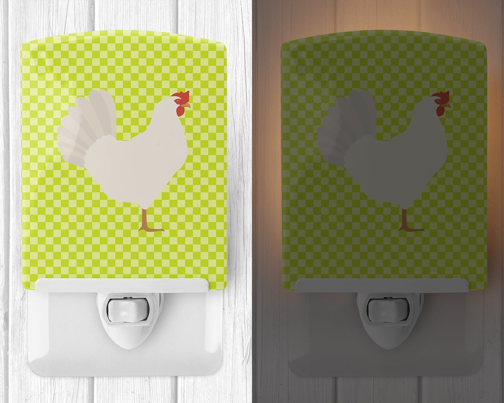 Leghorn Chicken Green Ceramic Night Light BB7666CNL - the-store.com