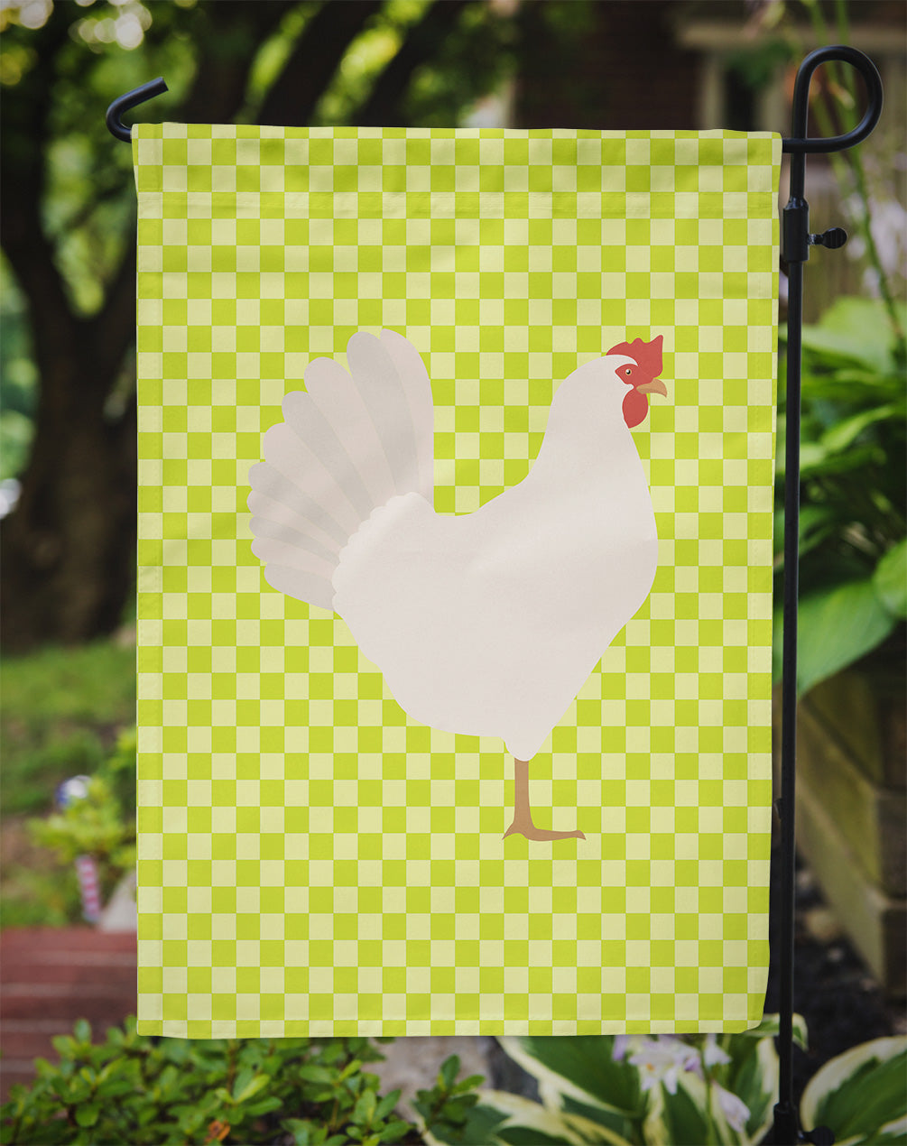 Leghorn Chicken Green Flag Garden Size  the-store.com.