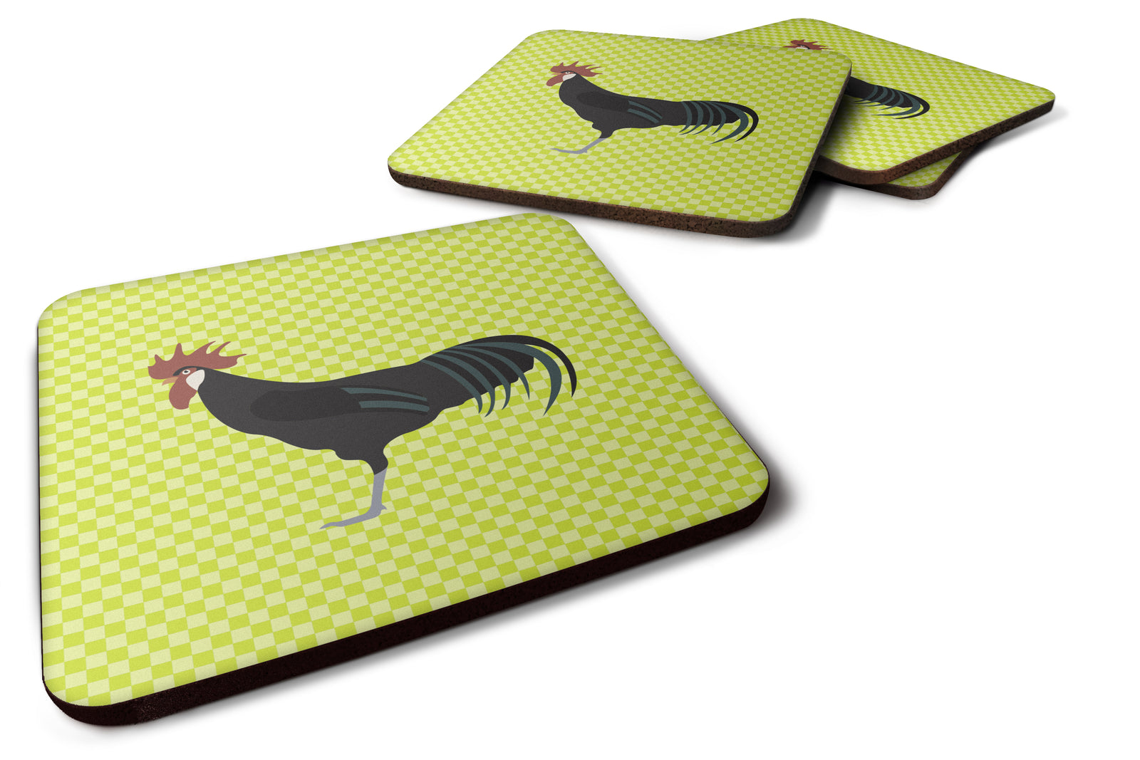 Minorca Ctalalan Chicken Green Foam Coaster Set of 4 BB7667FC - the-store.com