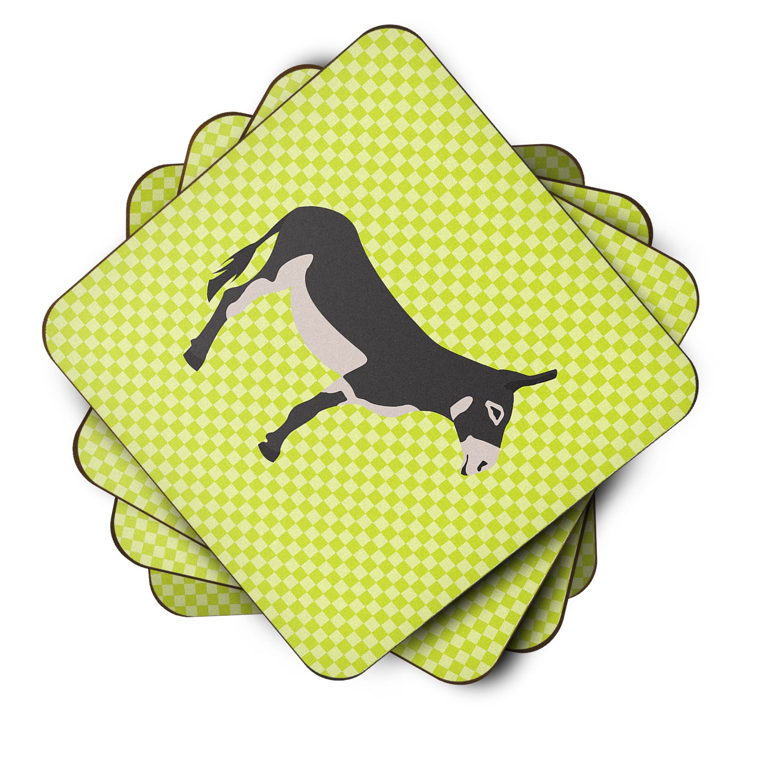 American Mammoth Jack Donkey Green Foam Coaster Set of 4 BB7670FC - the-store.com