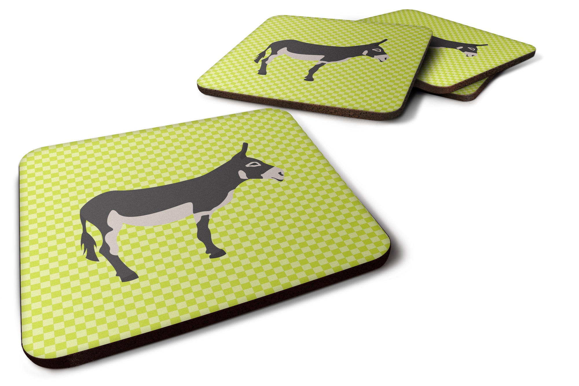 American Mammoth Jack Donkey Green Foam Coaster Set of 4 BB7670FC - the-store.com