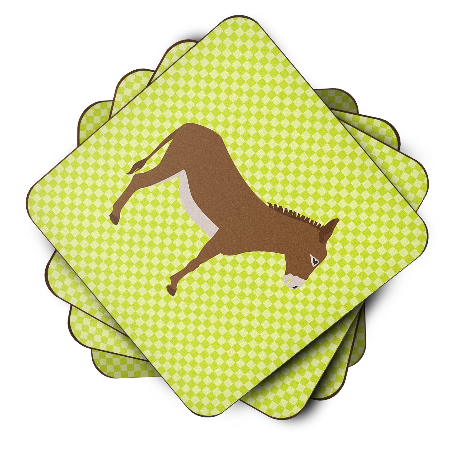 Cotentin Donkey Green Foam Coaster Set of 4 BB7675FC - the-store.com