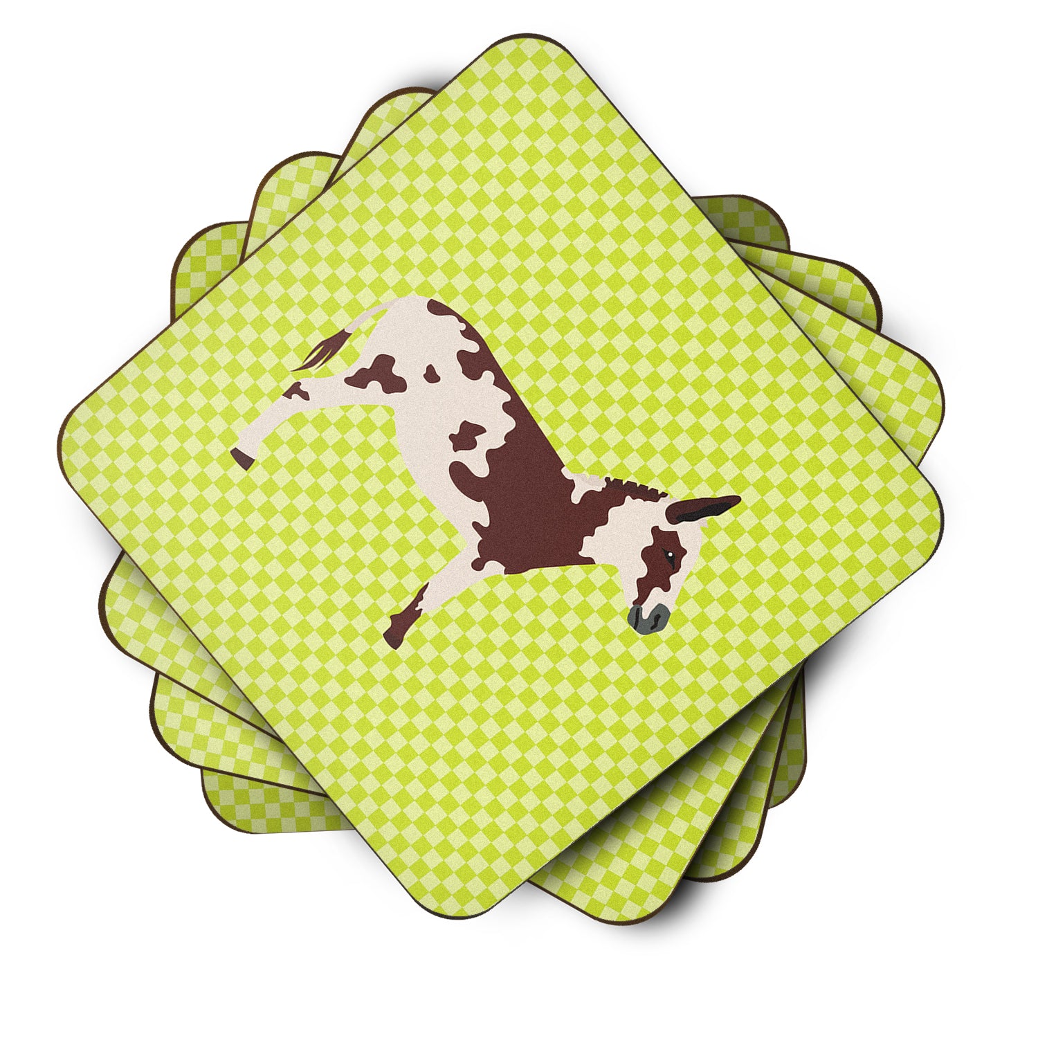 American Spotted Donkey Green Foam Coaster Set of 4 BB7677FC - the-store.com