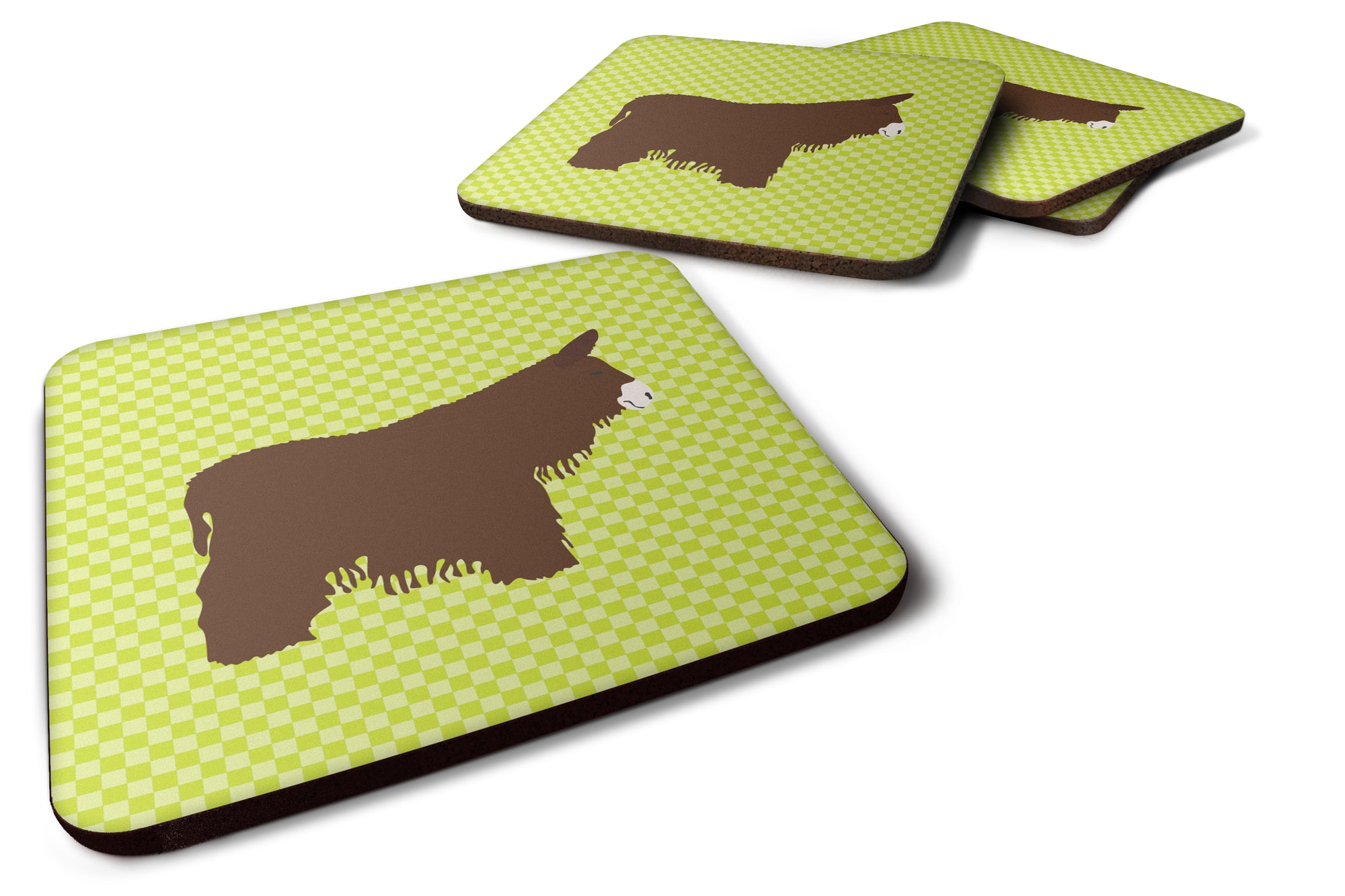 Poitou Poiteuin Donkey Green Foam Coaster Set of 4 BB7678FC - the-store.com