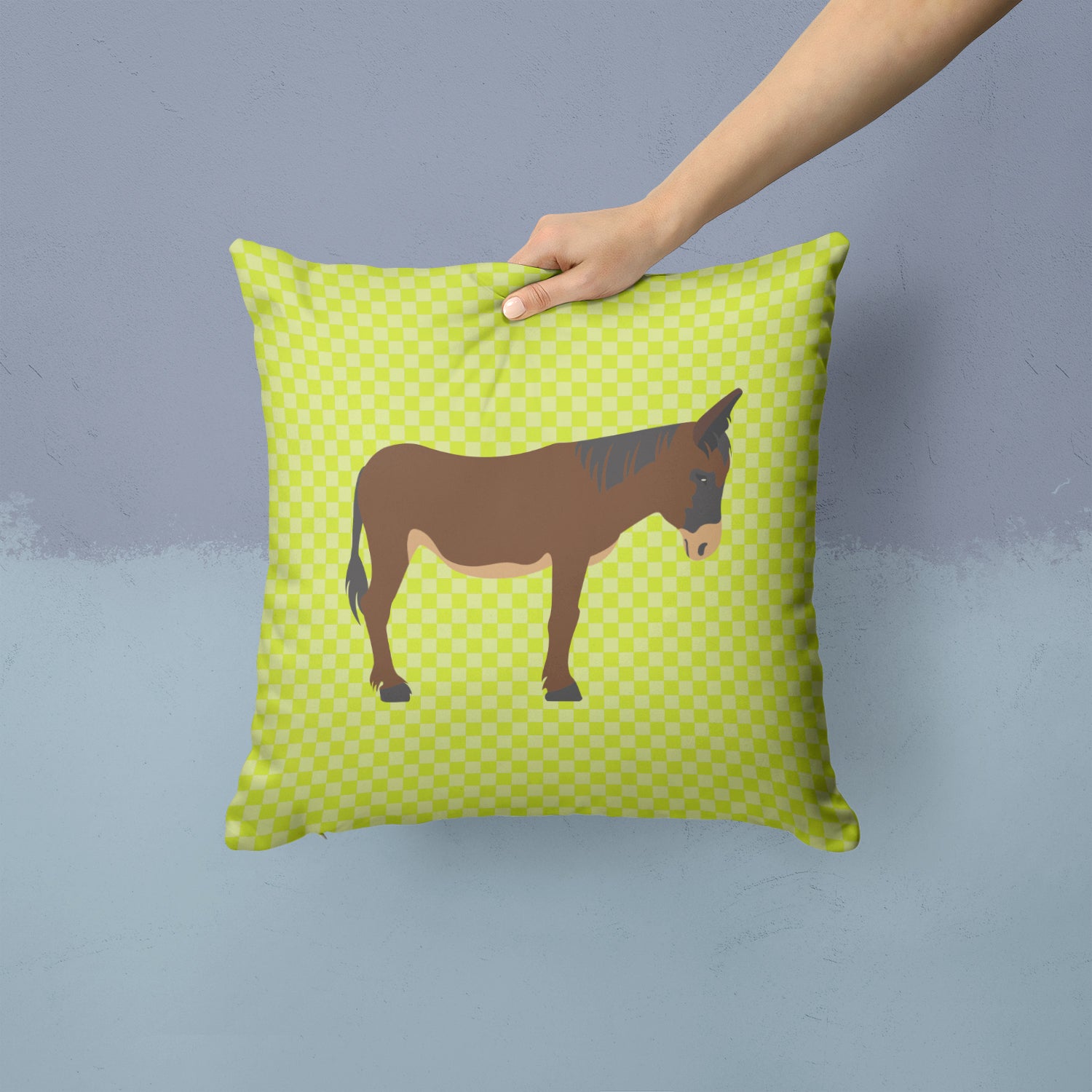 Zamorano-Leones Donkey Green Fabric Decorative Pillow BB7679PW1414 - the-store.com