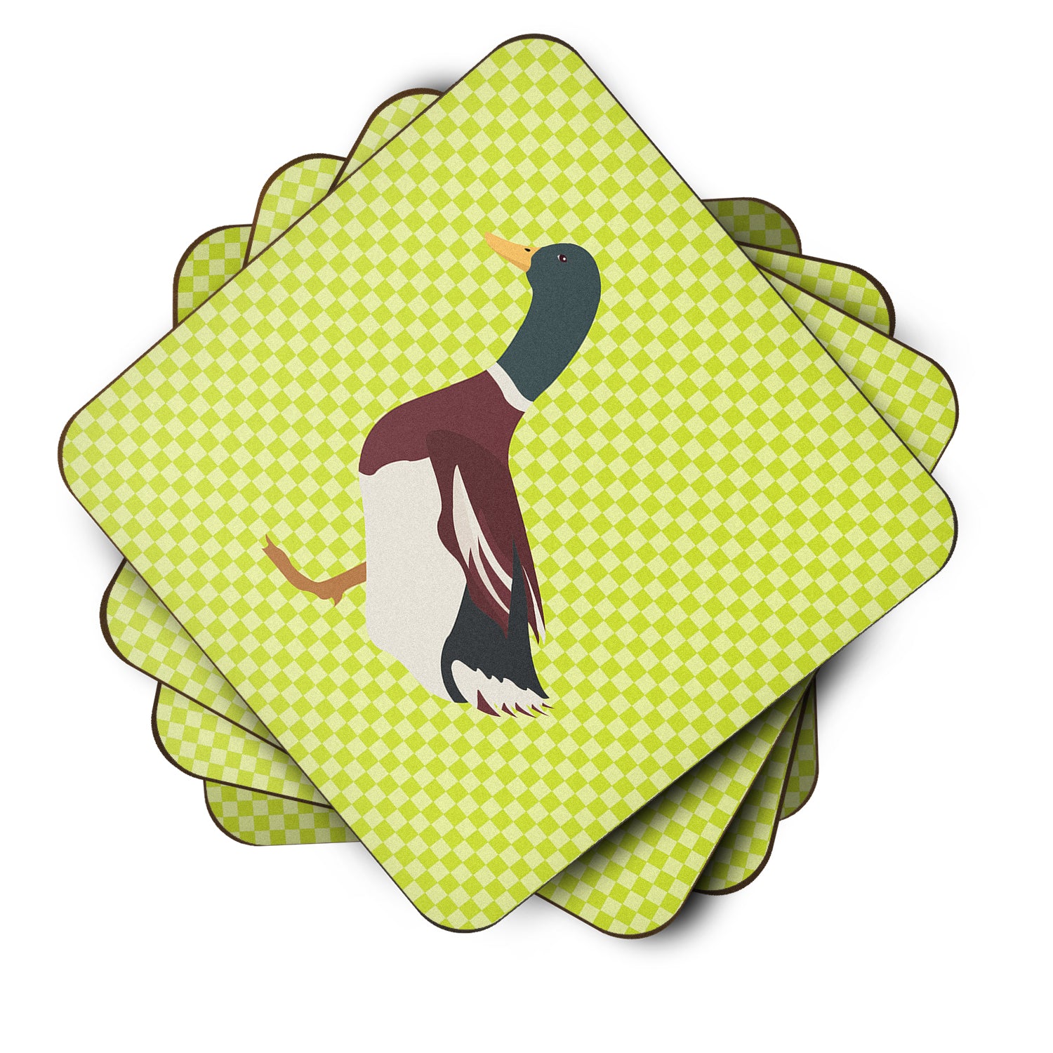 Rouen Duck Green Foam Coaster Set of 4 BB7682FC - the-store.com