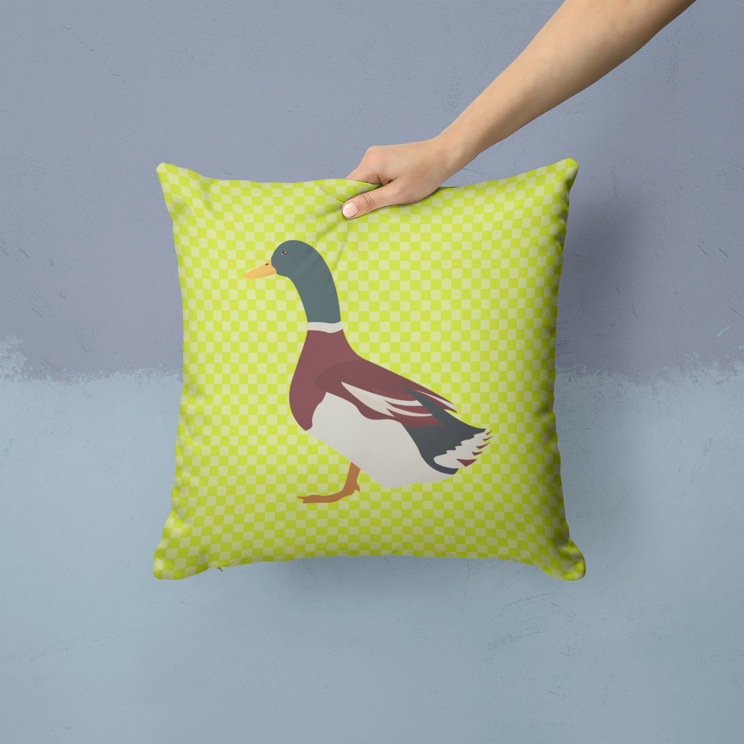 Rouen Duck Green Fabric Decorative Pillow BB7682PW1414 - the-store.com