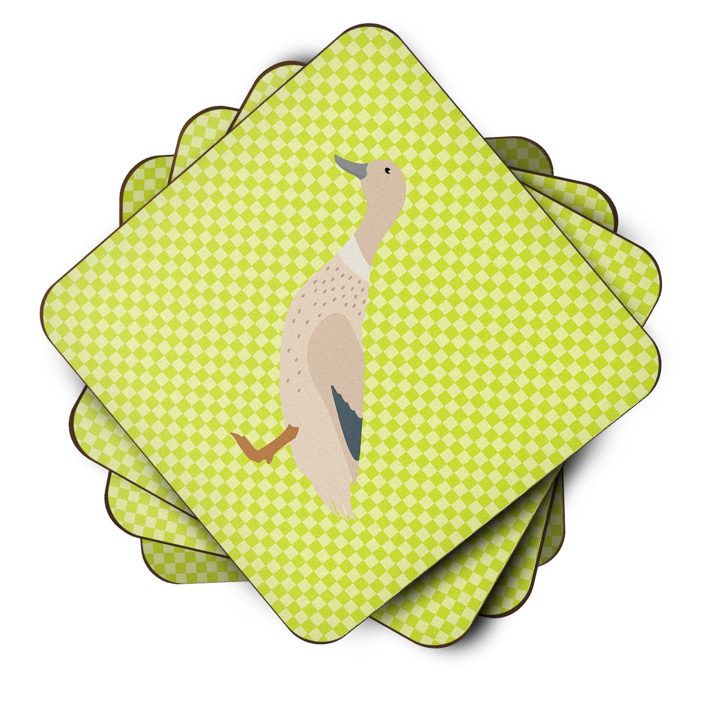 West Harlequin Duck Green Foam Coaster Set of 4 BB7684FC - the-store.com