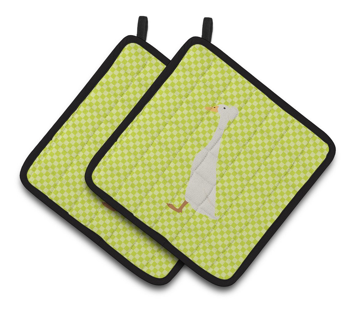 Bali Duck Green Pair of Pot Holders BB7685PTHD by Caroline&#39;s Treasures