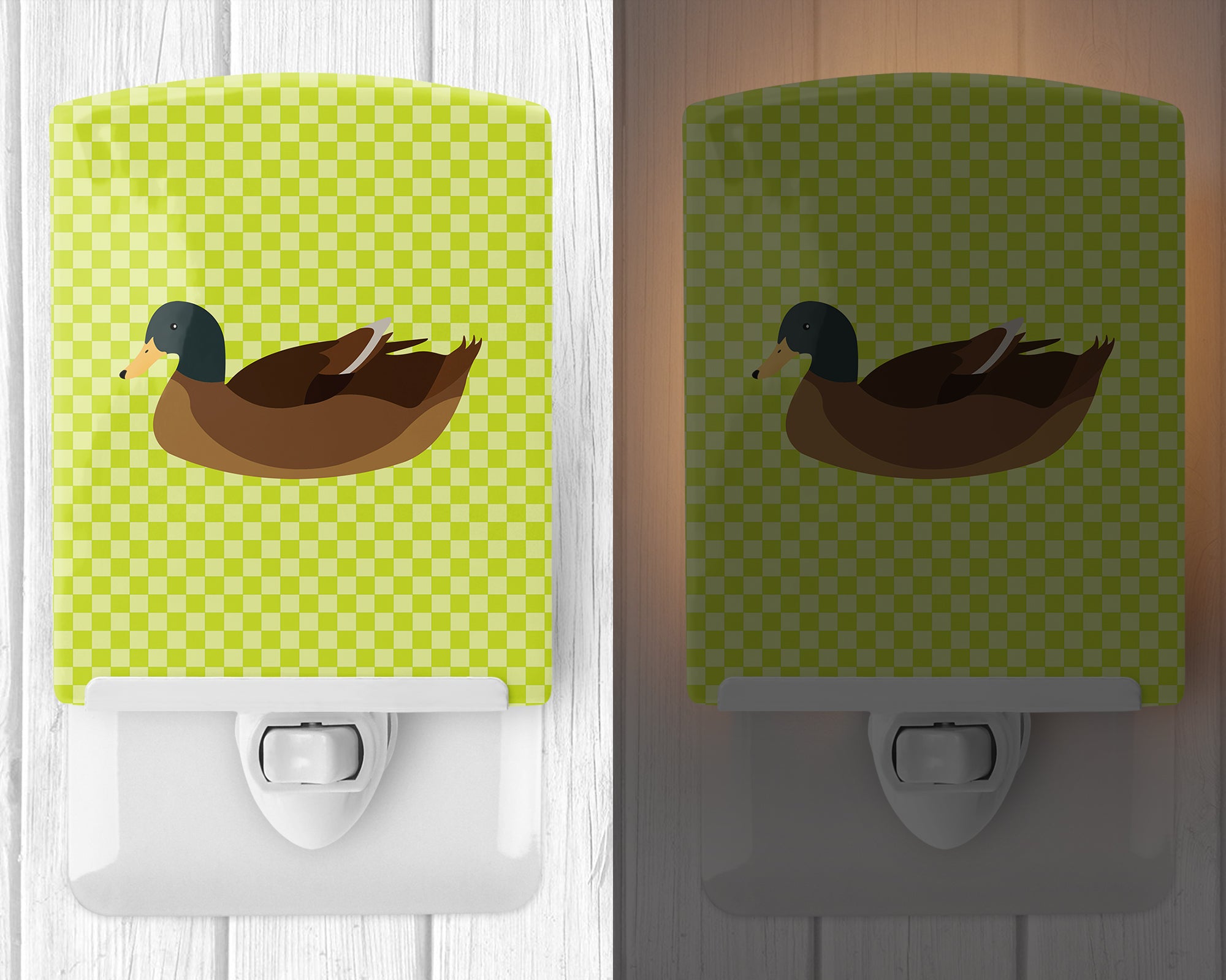 Khaki Campbell Duck Green Ceramic Night Light BB7692CNL - the-store.com