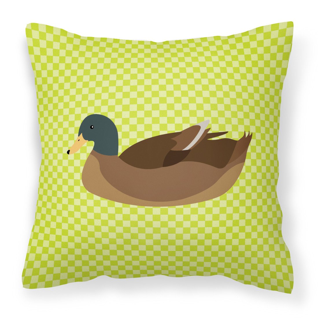 Khaki Campbell Duck Green Fabric Decorative Pillow BB7692PW1818 by Caroline's Treasures