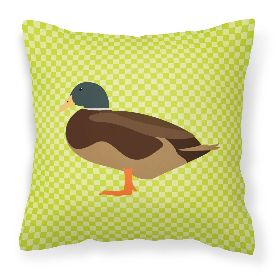 Silver Bantam Duck Green Fabric Decorative Pillow BB7693PW1818 by Caroline's Treasures