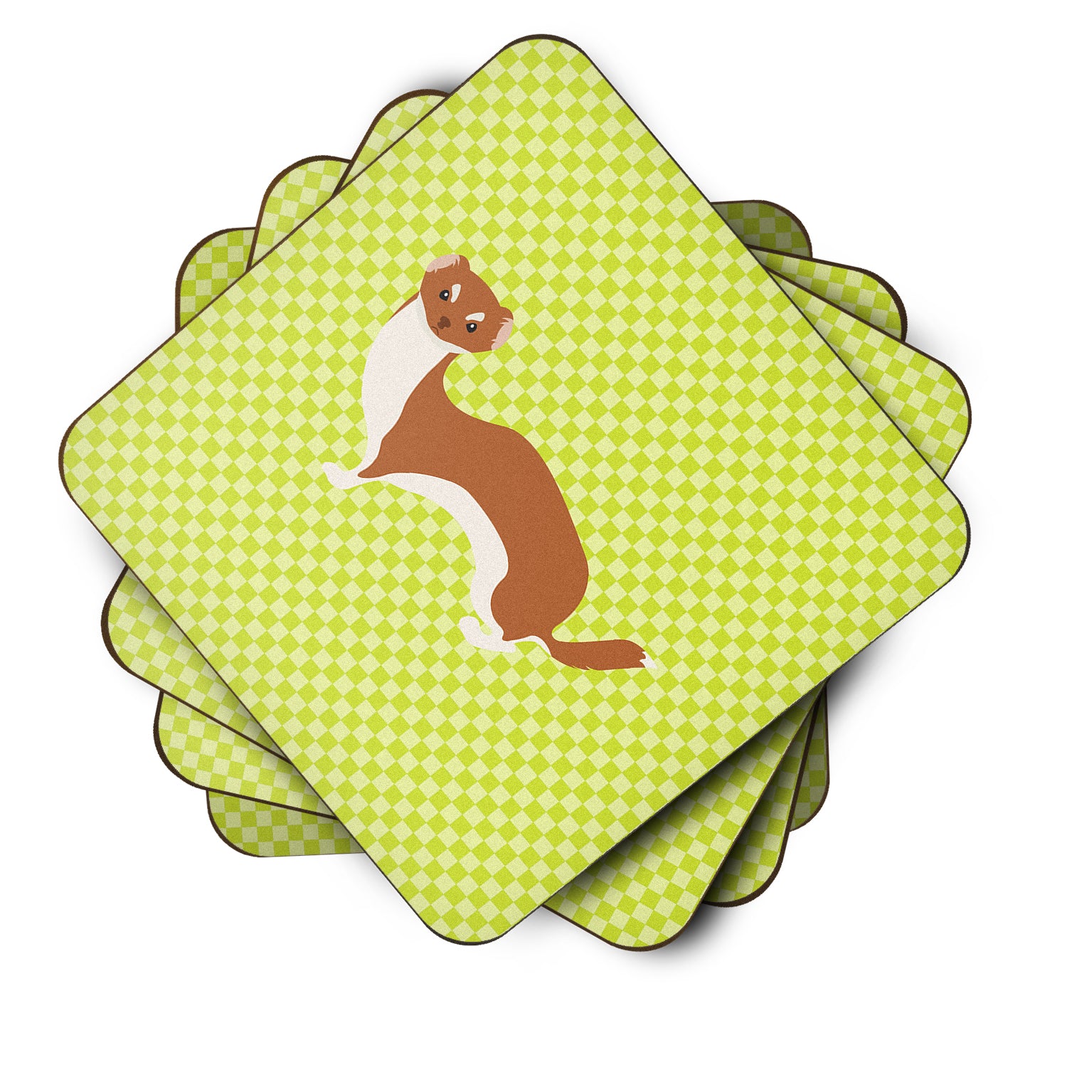 Weasel Green Foam Coaster Set of 4 BB7696FC - the-store.com