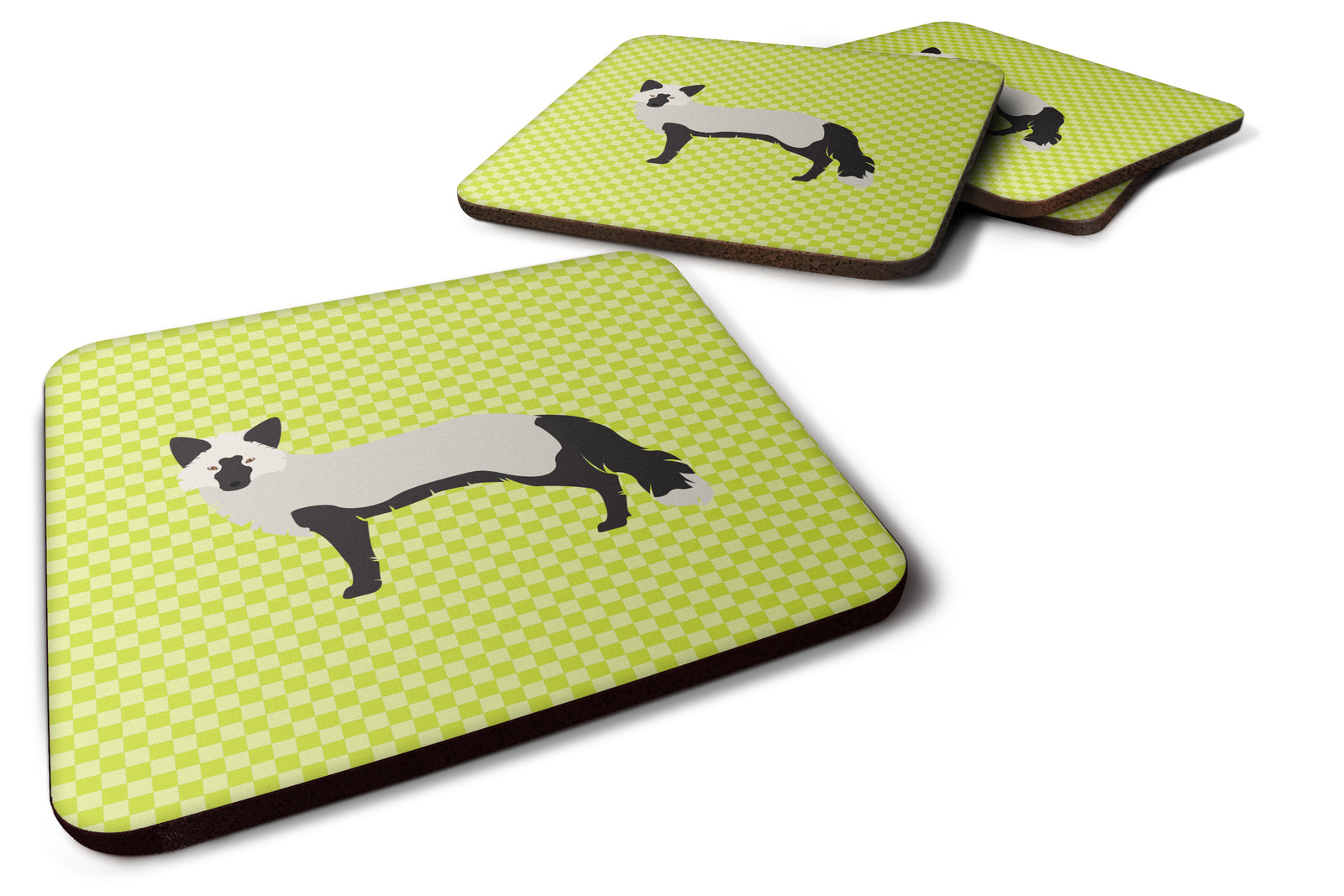 Silver Fox Green Foam Coaster Set of 4 BB7697FC - the-store.com