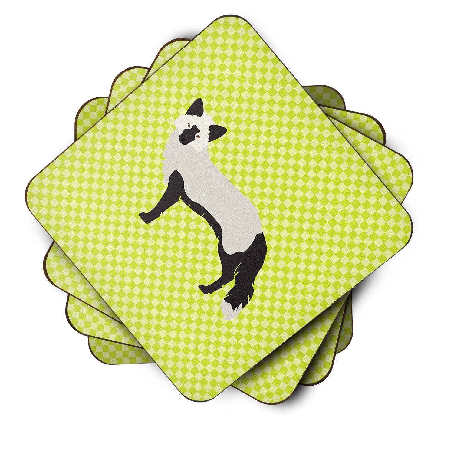 Silver Fox Green Foam Coaster Set of 4 BB7697FC - the-store.com