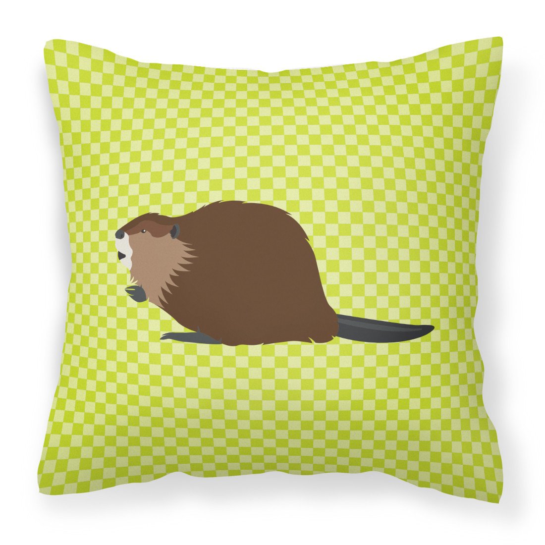 Eurasian Beaver Green Fabric Decorative Pillow BB7699PW1818 by Caroline's Treasures