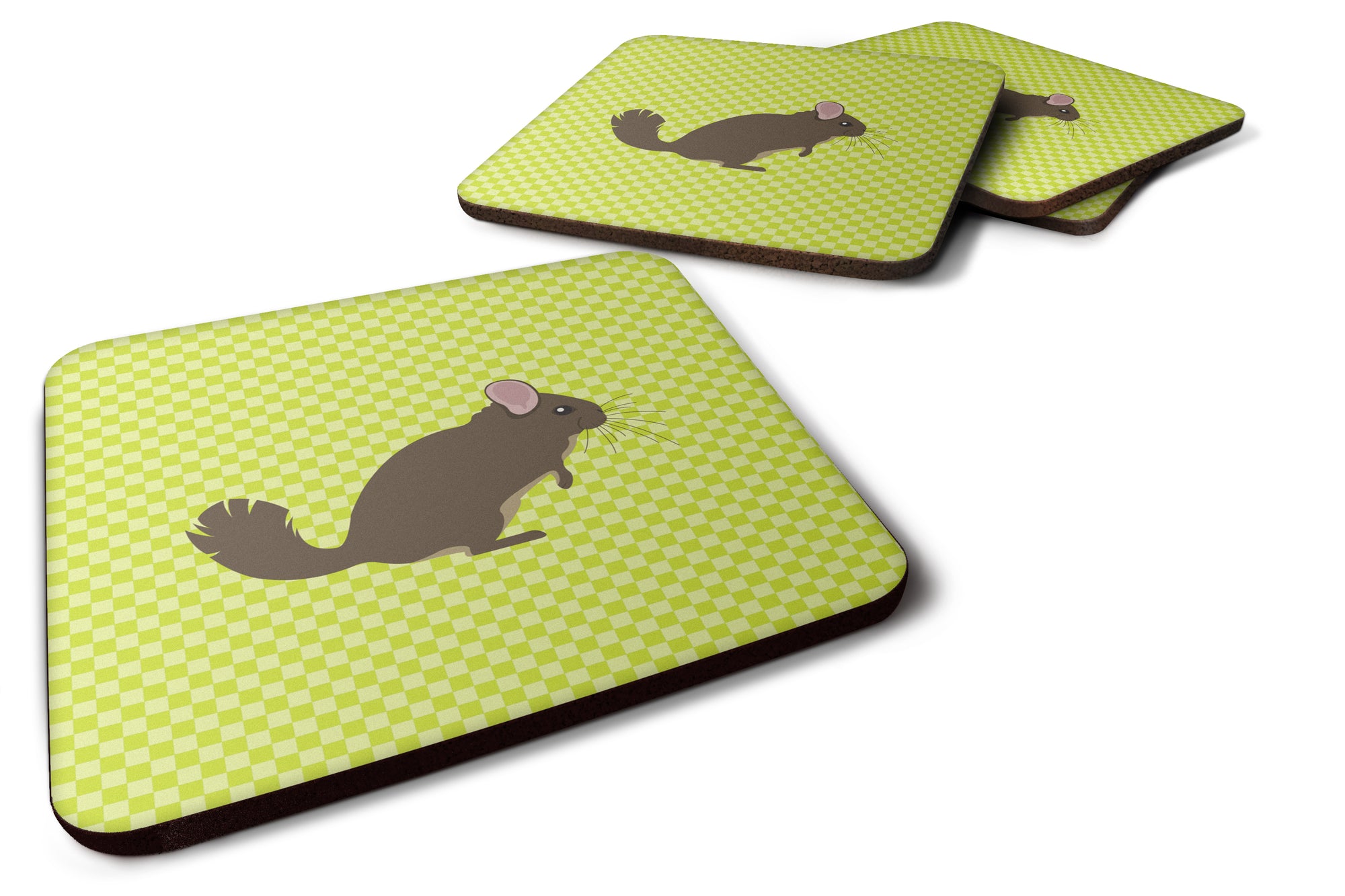 Chinchilla Green Foam Coaster Set of 4 BB7701FC - the-store.com