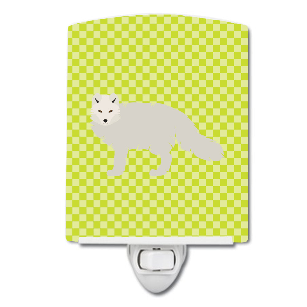 White Arctic Fox Green Ceramic Night Light BB7703CNL - the-store.com