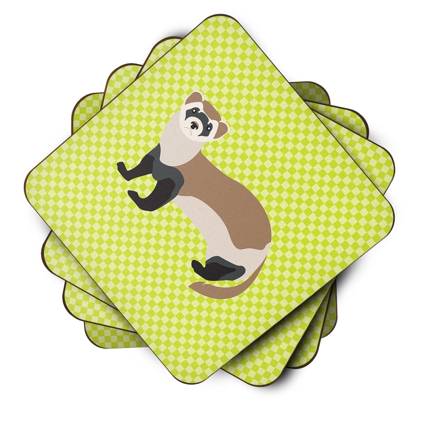 Ferret Green Foam Coaster Set of 4 BB7704FC - the-store.com