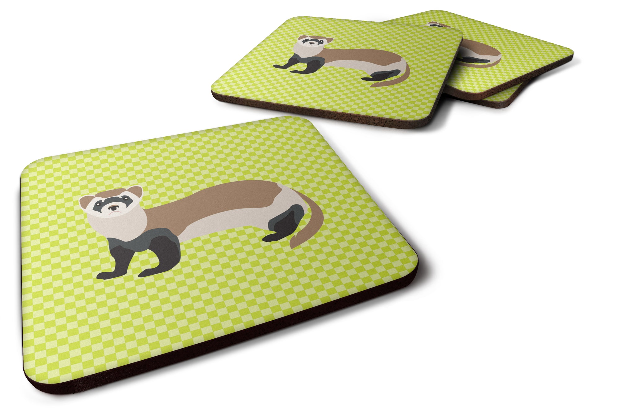 Ferret Green Foam Coaster Set of 4 BB7704FC - the-store.com