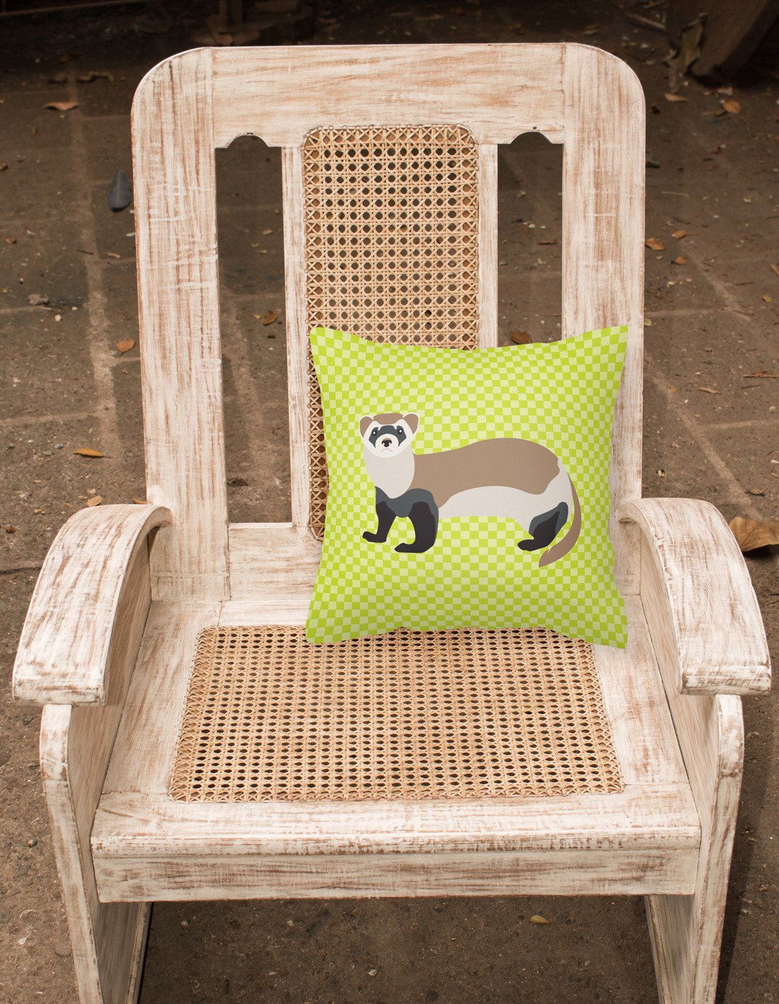 Ferret Green Fabric Decorative Pillow BB7704PW1818 by Caroline's Treasures