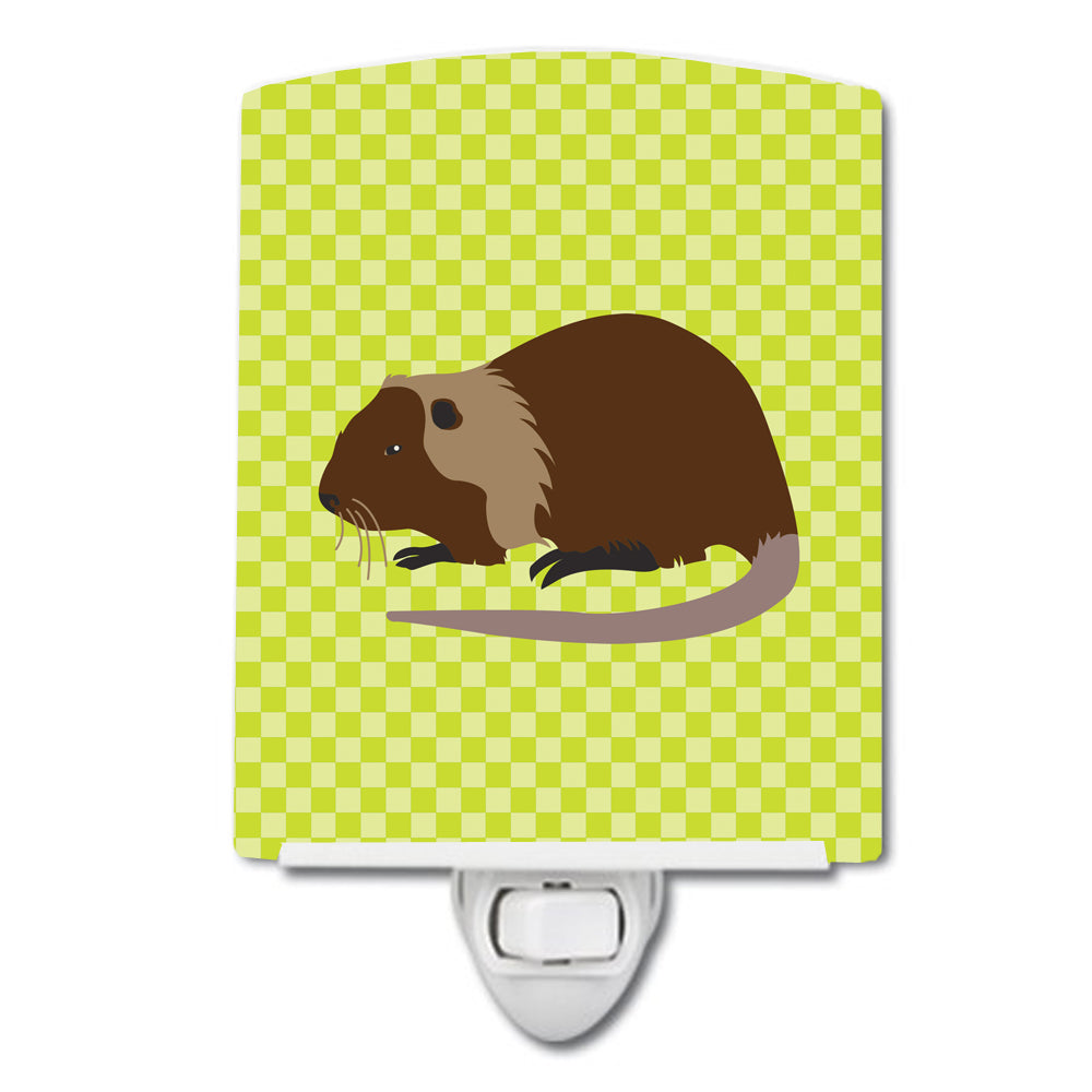 Coypu Nutria River Rat Green Ceramic Night Light BB7705CNL - the-store.com