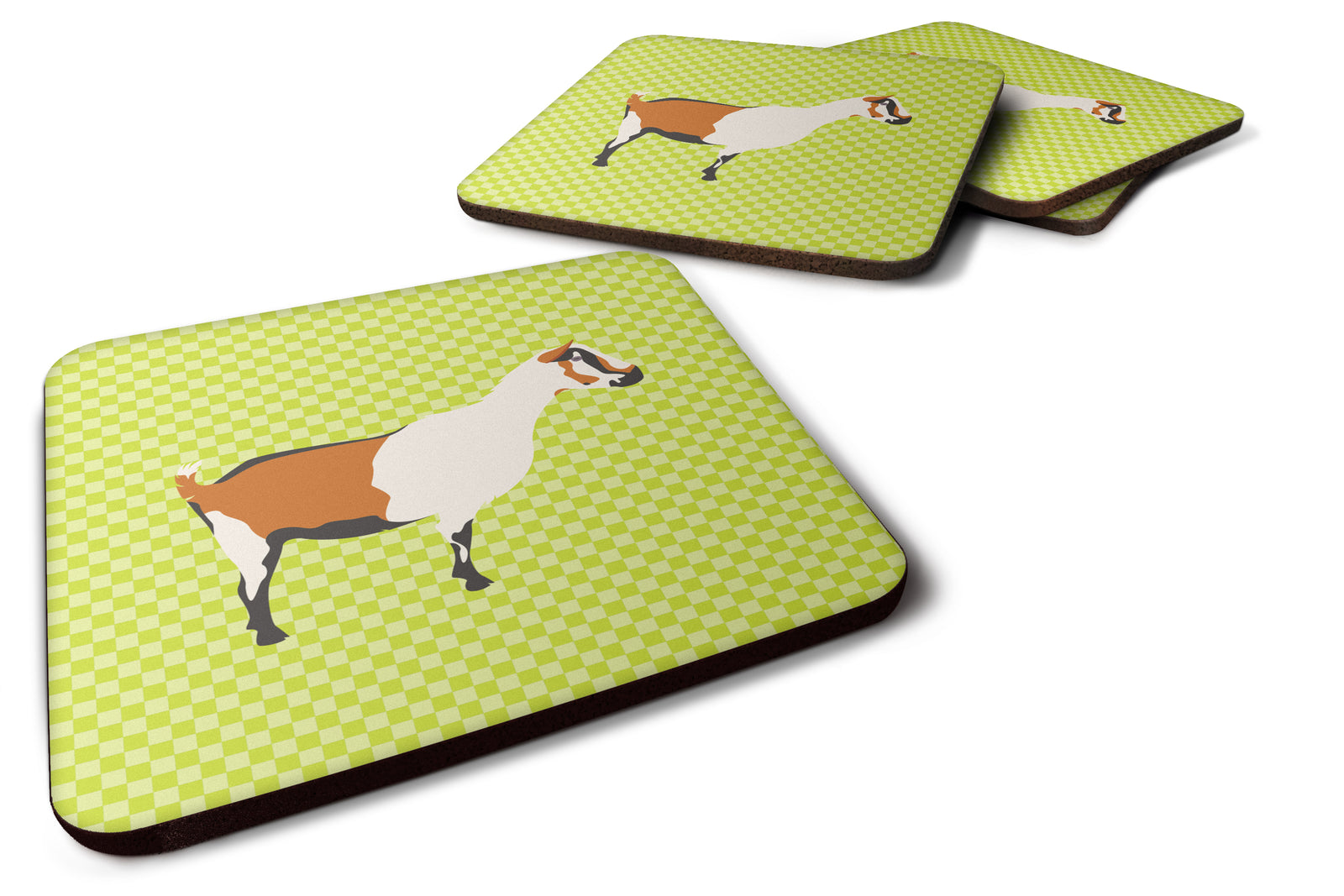 Alpine Goat Green Foam Coaster Set of 4 BB7706FC - the-store.com